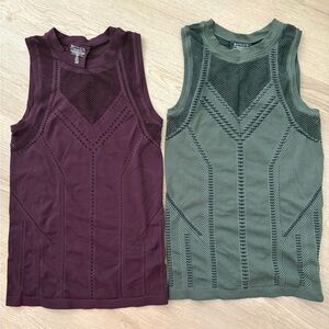 Athleta Two Tone Oxygen Tank Duo - Purple and Green